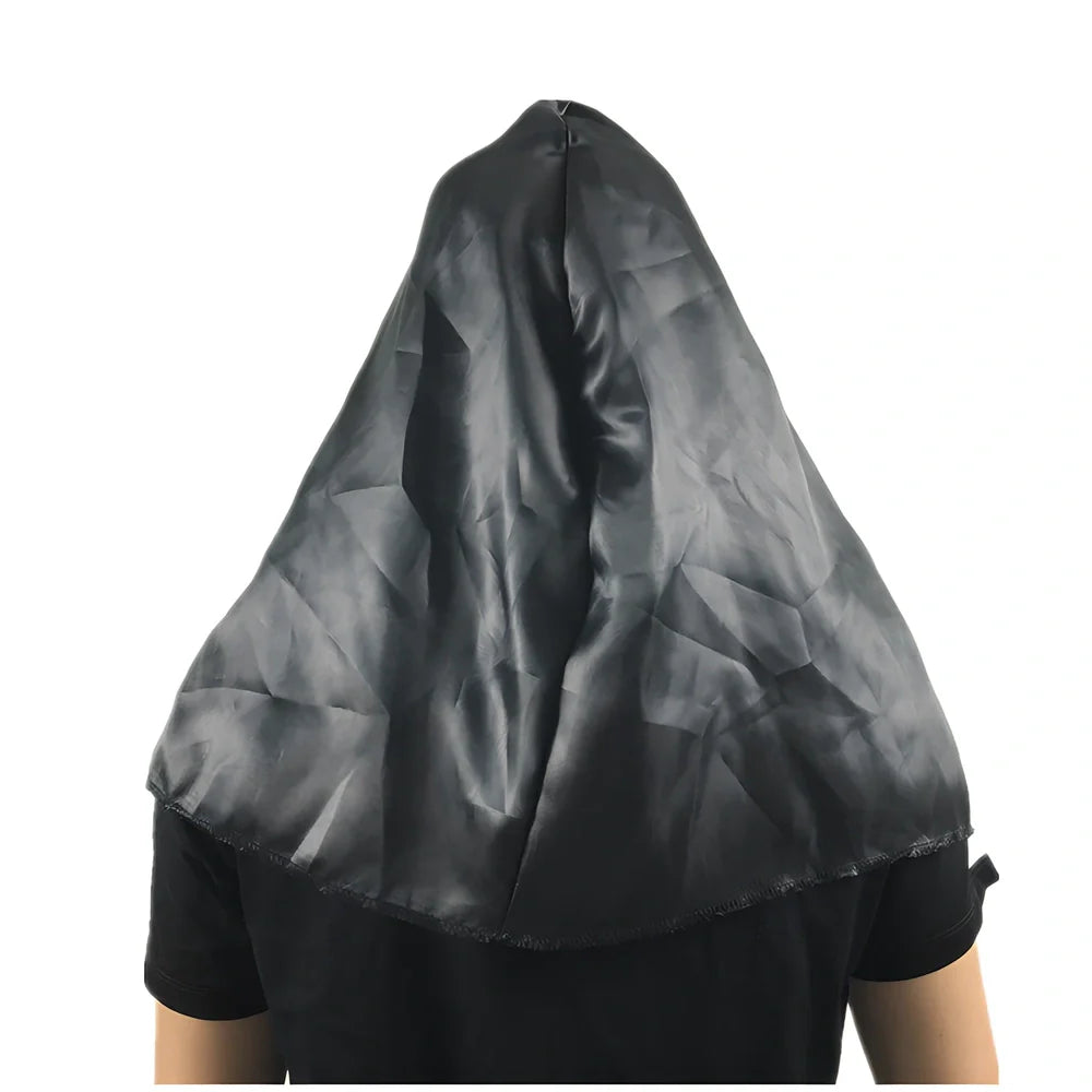 Halloween scary nun mask plastic construction with detailed facial features