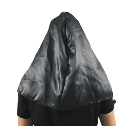 Halloween scary nun mask plastic construction with detailed facial features