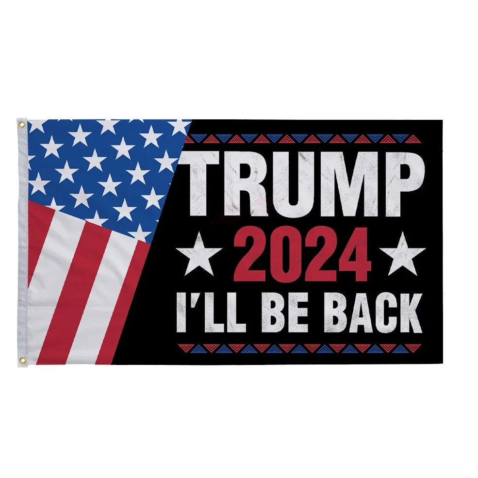 2024 Trump Fuck Biden custom flag 90x150cm pongee polyester with wooden pole, screen printed design