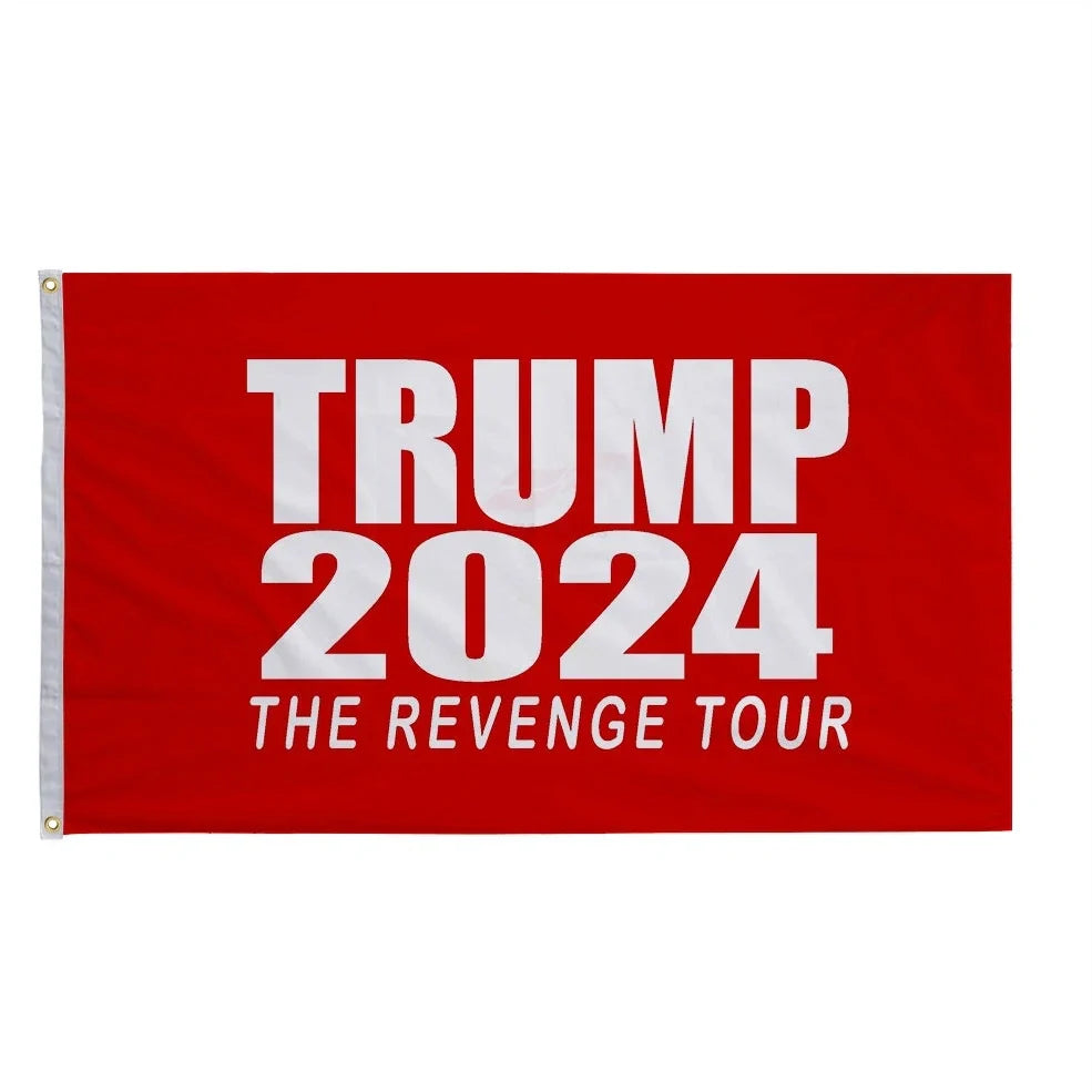 2024 Trump Fuck Biden custom flag 90x150cm pongee polyester with wooden pole, screen printed design