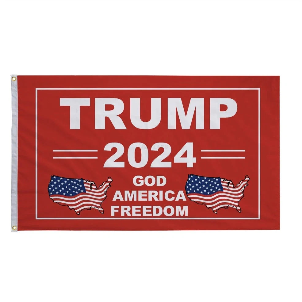 2024 Trump Fuck Biden custom flag 90x150cm pongee polyester with wooden pole, screen printed design