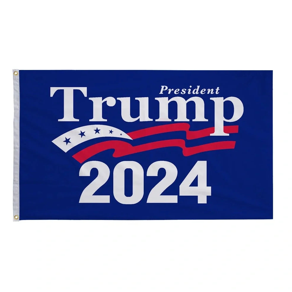 2024 Trump Fuck Biden custom flag 90x150cm pongee polyester with wooden pole, screen printed design