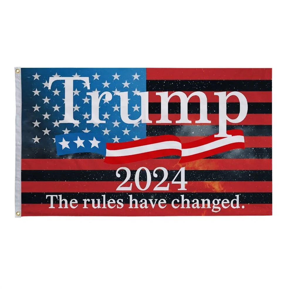 2024 Trump Fuck Biden custom flag 90x150cm pongee polyester with wooden pole, screen printed design