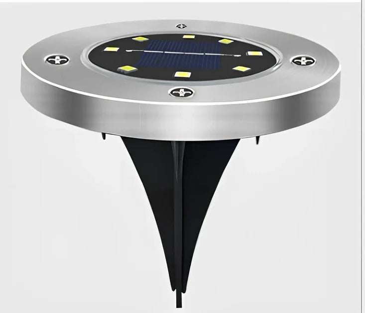 8LED waterproof solar garden light with weatherproof housing and solar panel