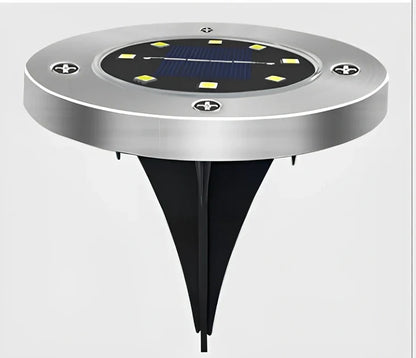 8LED waterproof solar garden light with weatherproof housing and solar panel