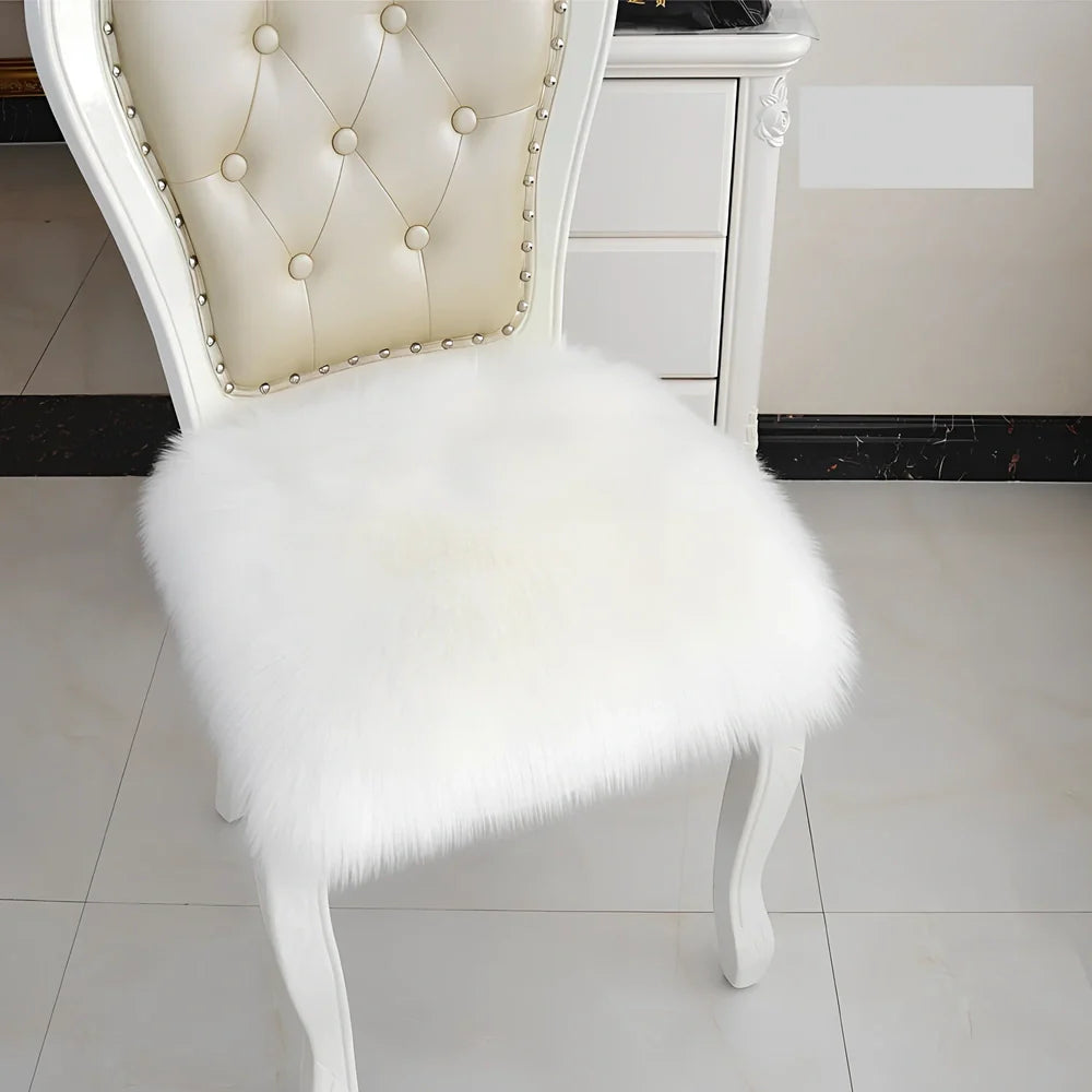 Square office chair cushion with polyester fibre filling on standard desk chair