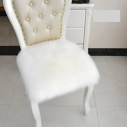 Square office chair cushion with polyester fibre filling on standard desk chair