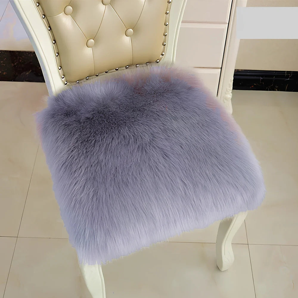 Square office chair cushion with polyester fibre filling on standard desk chair