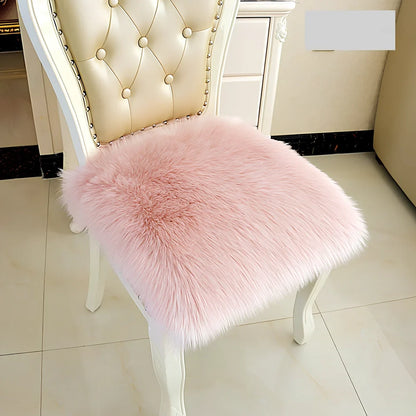 Square office chair cushion with polyester fibre filling on standard desk chair