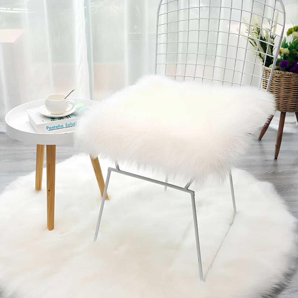 Square office chair cushion with polyester fibre filling on standard desk chair