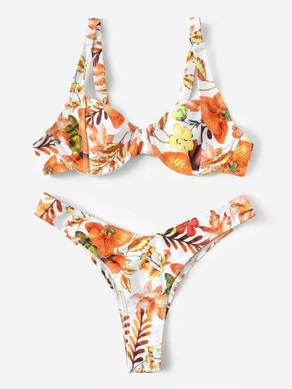 Women's push-up bikini swimsuit in polyester, available in multiple colors and sizes