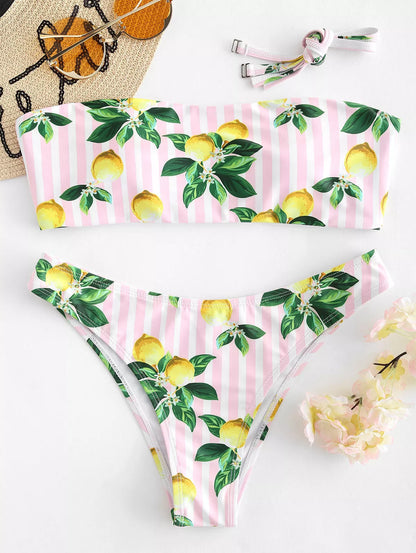 Women's push-up bikini swimsuit in polyester, available in multiple colors and sizes