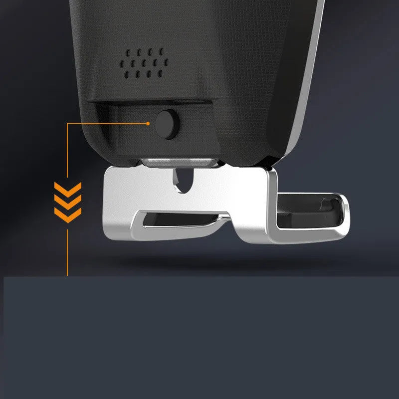 Blue car wireless charger with integrated mobile phone holder showing LED indicator lights