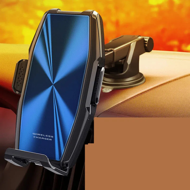 Car Wireless Charger with Mobile Phone Holder, 15W Fast Wireless Charging for Smartphones, 9V Input and 1500mA Output with LED Indicator Function, CE Certified Automotive Accessory in Blue or Green Colour
