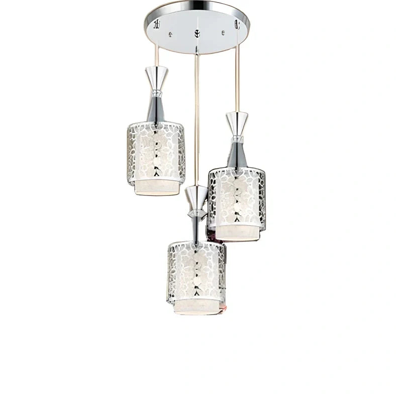 Modern minimalist Nordic single head chandelier with 60cm diameter and fishing line suspension in dining room setting