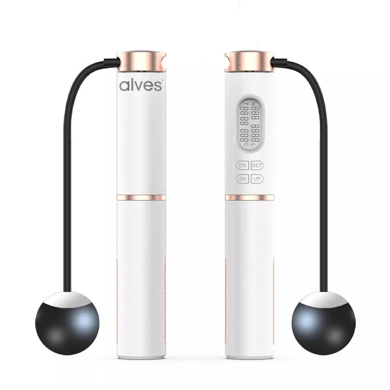 Smart counting jump rope with cordless option for fitness training