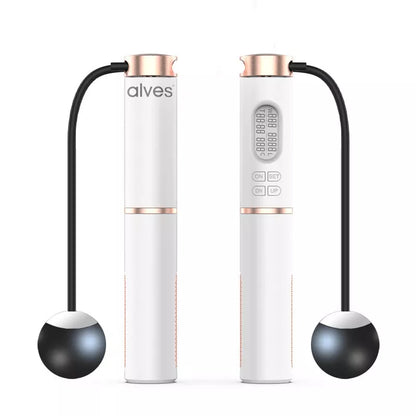 Smart counting jump rope with cordless option for fitness training