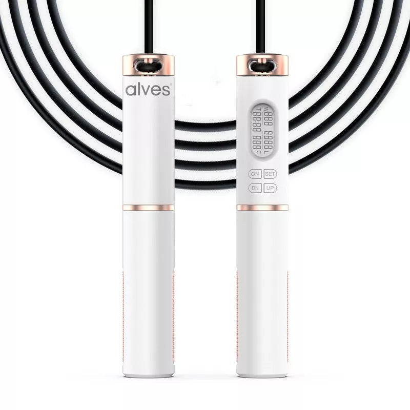 Smart counting jump rope with cordless option for fitness training
