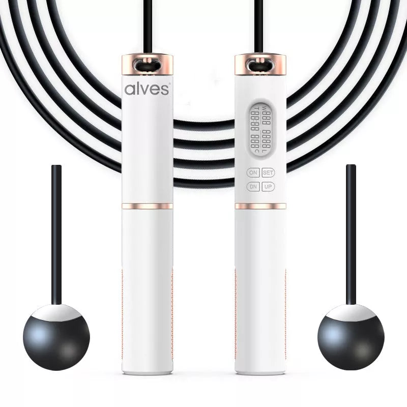 Smart counting jump rope with cordless option for fitness training