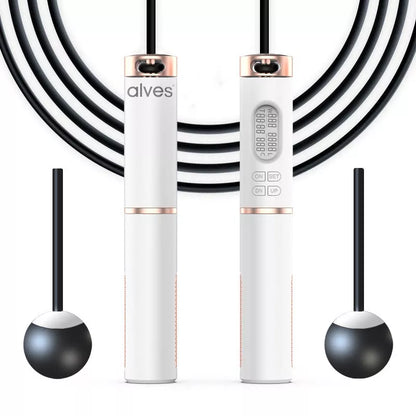 Smart counting jump rope with cordless option for fitness training