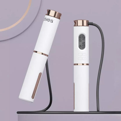 Smart counting jump rope with cordless option for fitness training