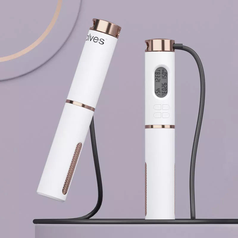 Smart counting jump rope with cordless option for fitness training