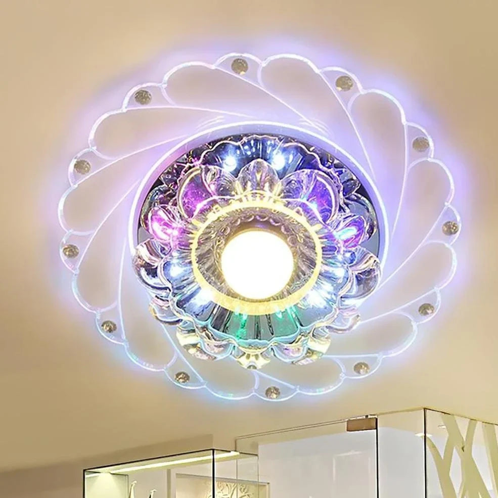 LED crystal aisle light with colour-changing illumination measuring 20x20cm