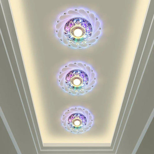 LED crystal aisle light with colour-changing illumination measuring 20x20cm
