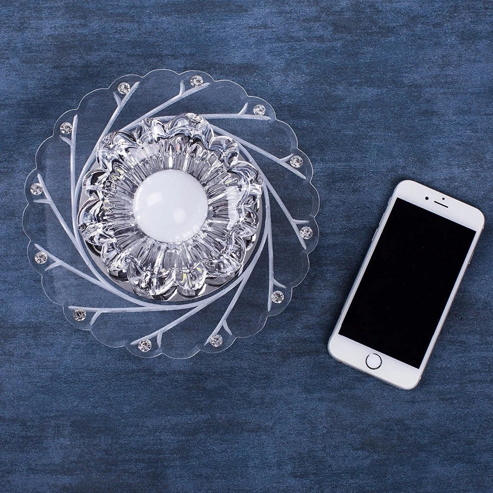 LED crystal aisle light with colour-changing illumination measuring 20x20cm