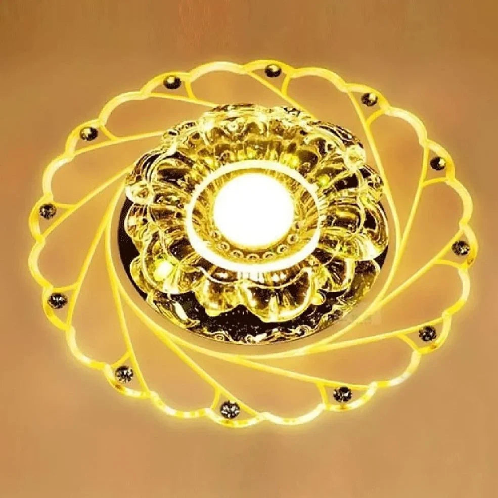 LED crystal aisle light with colour-changing illumination measuring 20x20cm