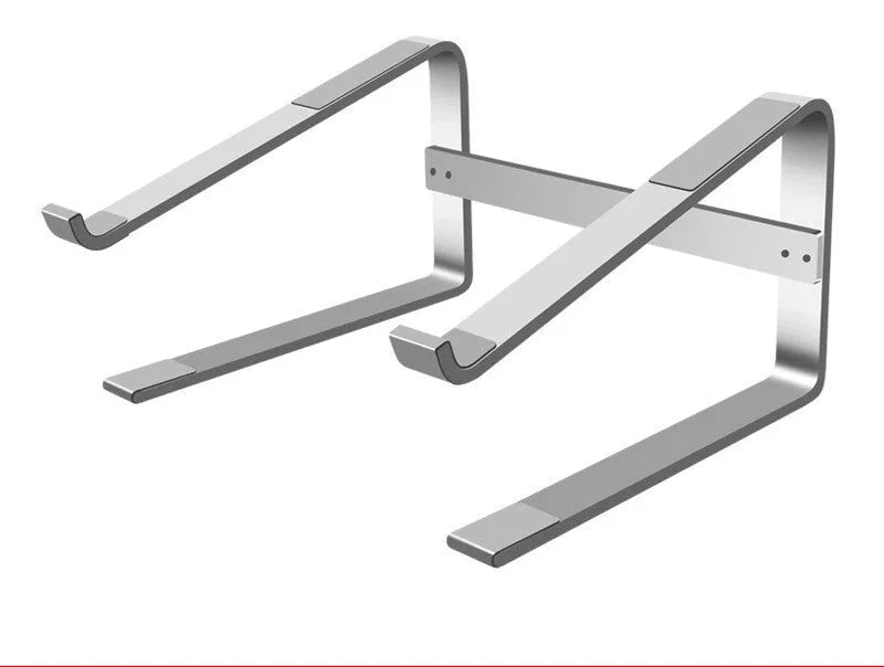 Aluminium alloy notebook computer bracket stand with adjustable height laptop table top frame, silver and black aluminium alloy construction measuring 260mm x 240mm x 150mm for improved ergonomic working posture and stable laptop cooling