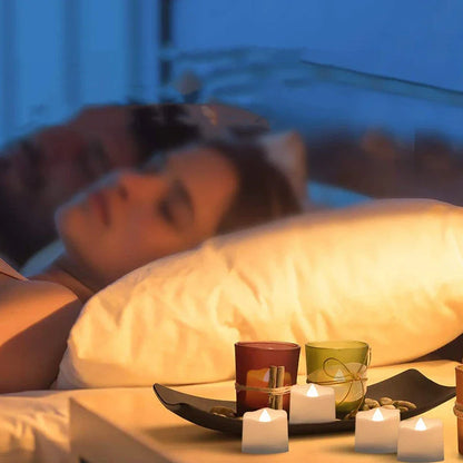 LED flameless candle with melting edge design and automatic timer, measuring 3.6cm diameter