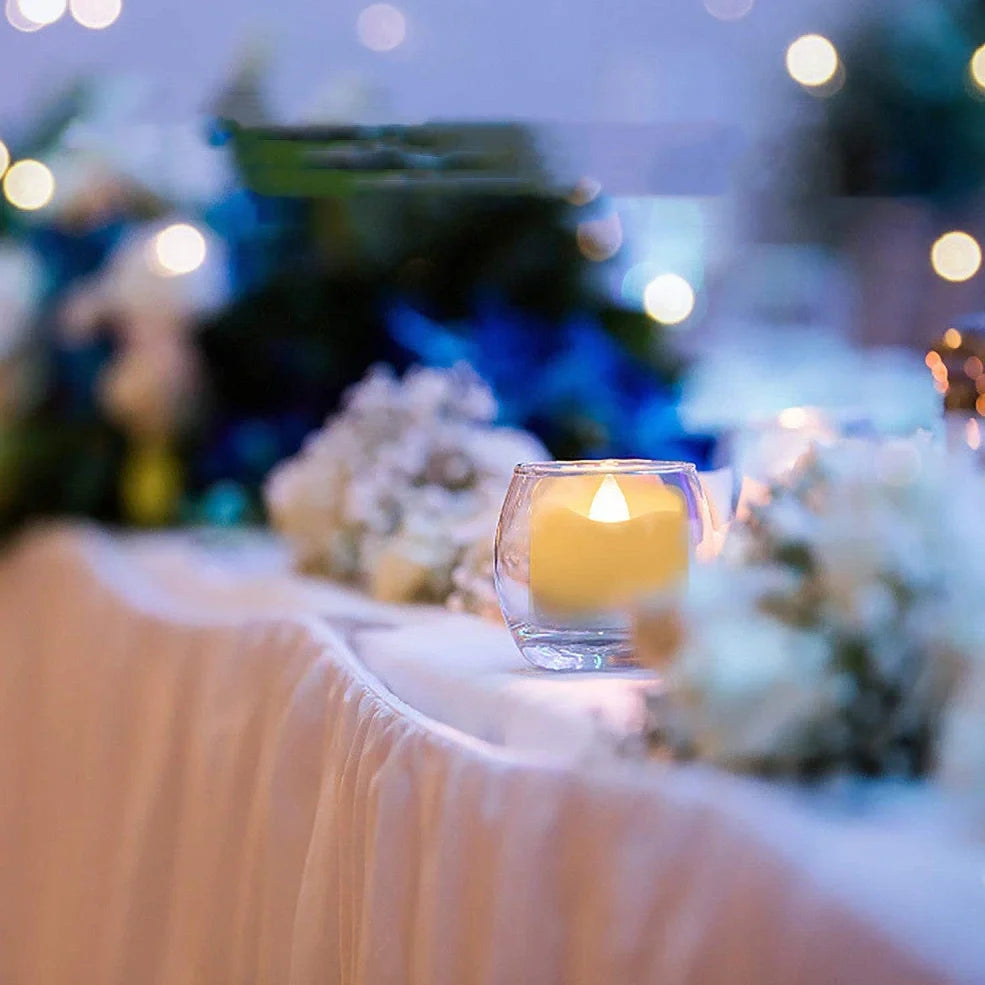 LED flameless candle with melting edge design and automatic timer, measuring 3.6cm diameter