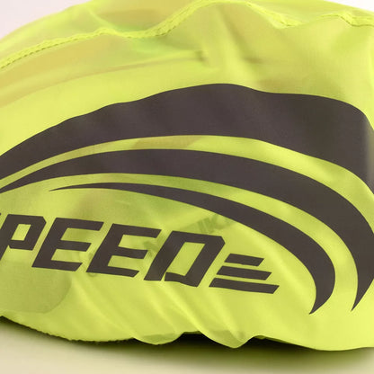 Fluorescent green waterproof cycling helmet cover with reflective safety features