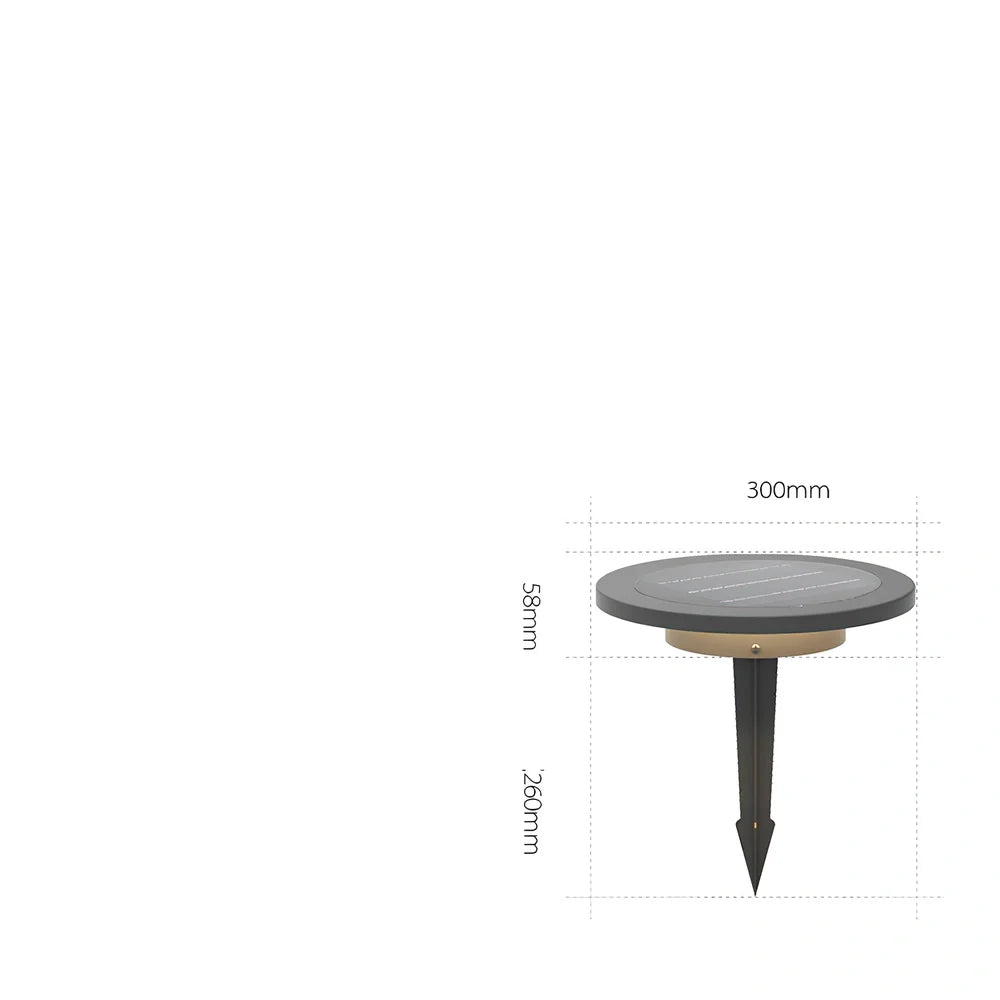 Grey stone-shaped LED garden lamp, 300mm diameter, solar and plug-in models for outdoor pathway lighting