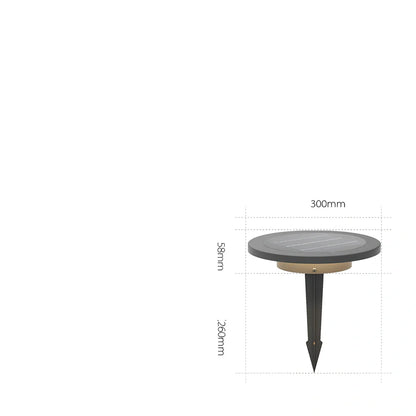 Grey stone-shaped LED garden lamp, 300mm diameter, solar and plug-in models for outdoor pathway lighting
