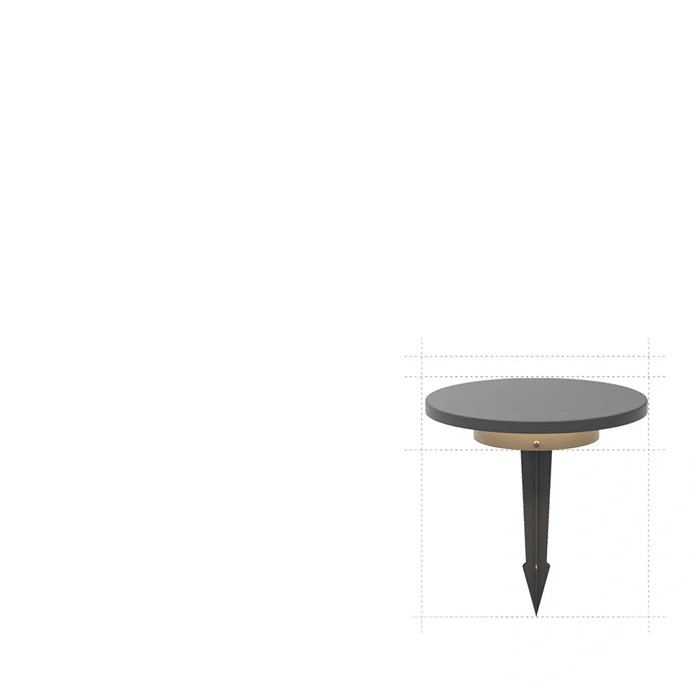 Grey stone-shaped LED garden lamp, 300mm diameter, solar and plug-in models for outdoor pathway lighting