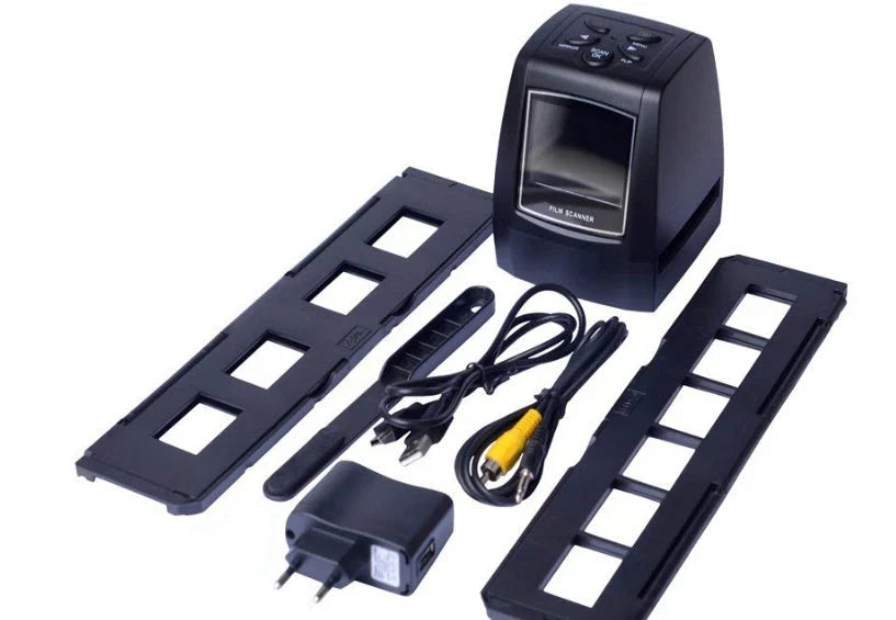 High-resolution film scanner for digitizing 35mm slides, negatives, and photos
