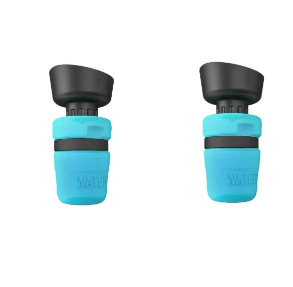Leakproof foldable dog water bottle with built-in water bowl for convenient hydration on the go