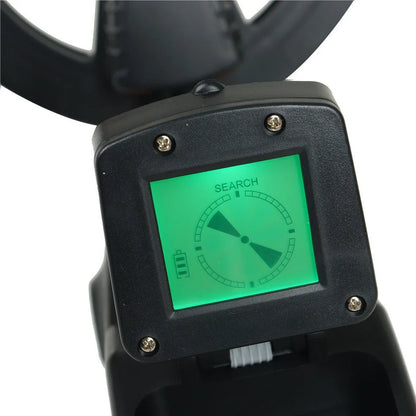 Black underground metal detector with 455mm length and control panel for metal detection