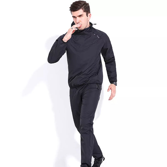 Women's running sports suit in black, featuring polyester fabric for durability and flexibility during workouts.