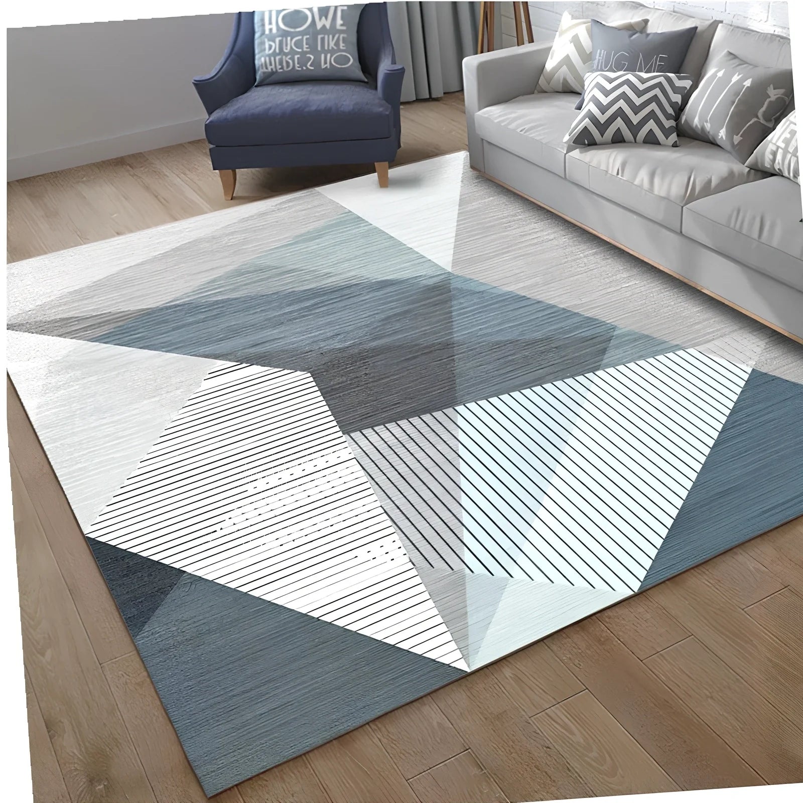 Rectangle carpet in multiple sizes with thickened washable construction