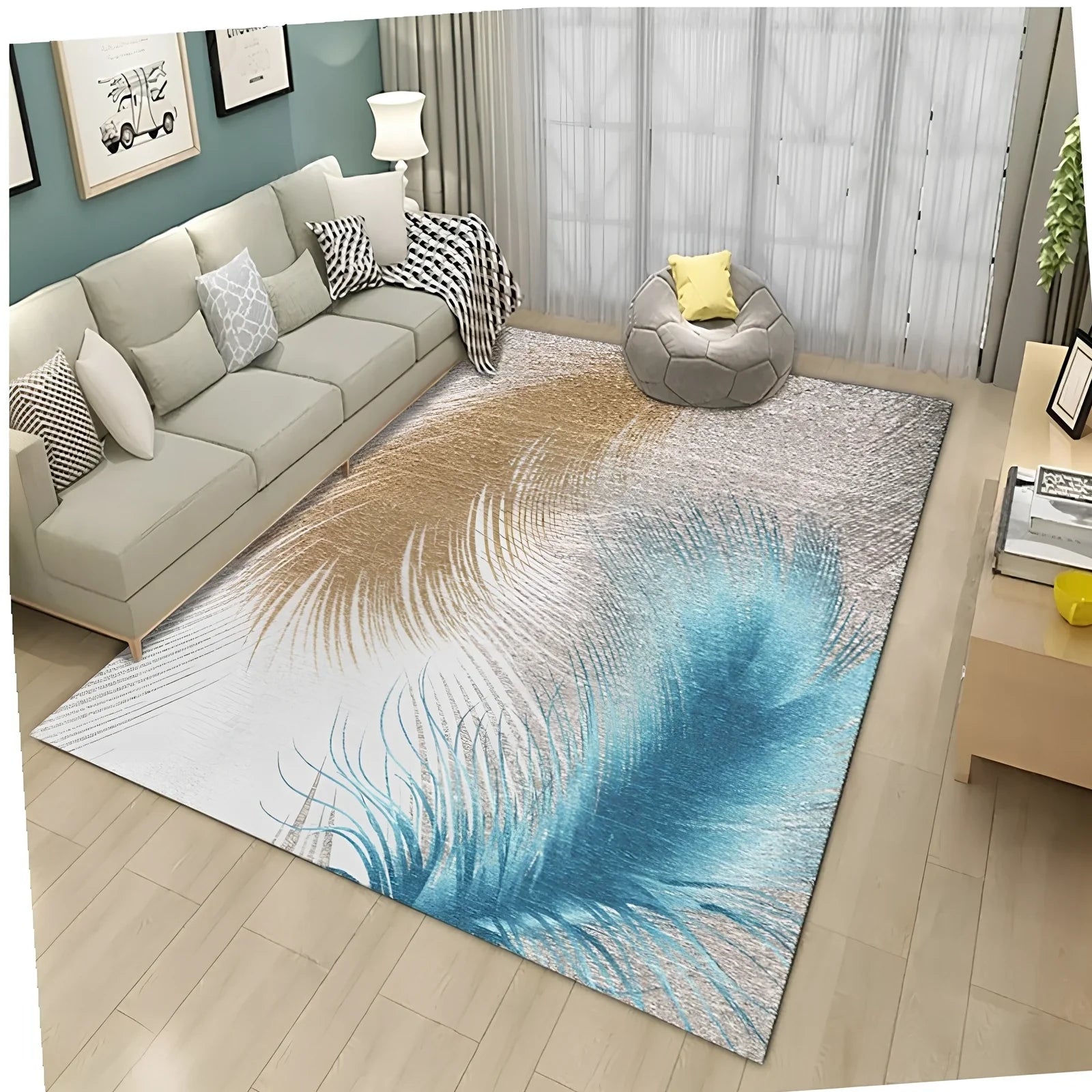 Rectangle carpet in multiple sizes with thickened washable construction