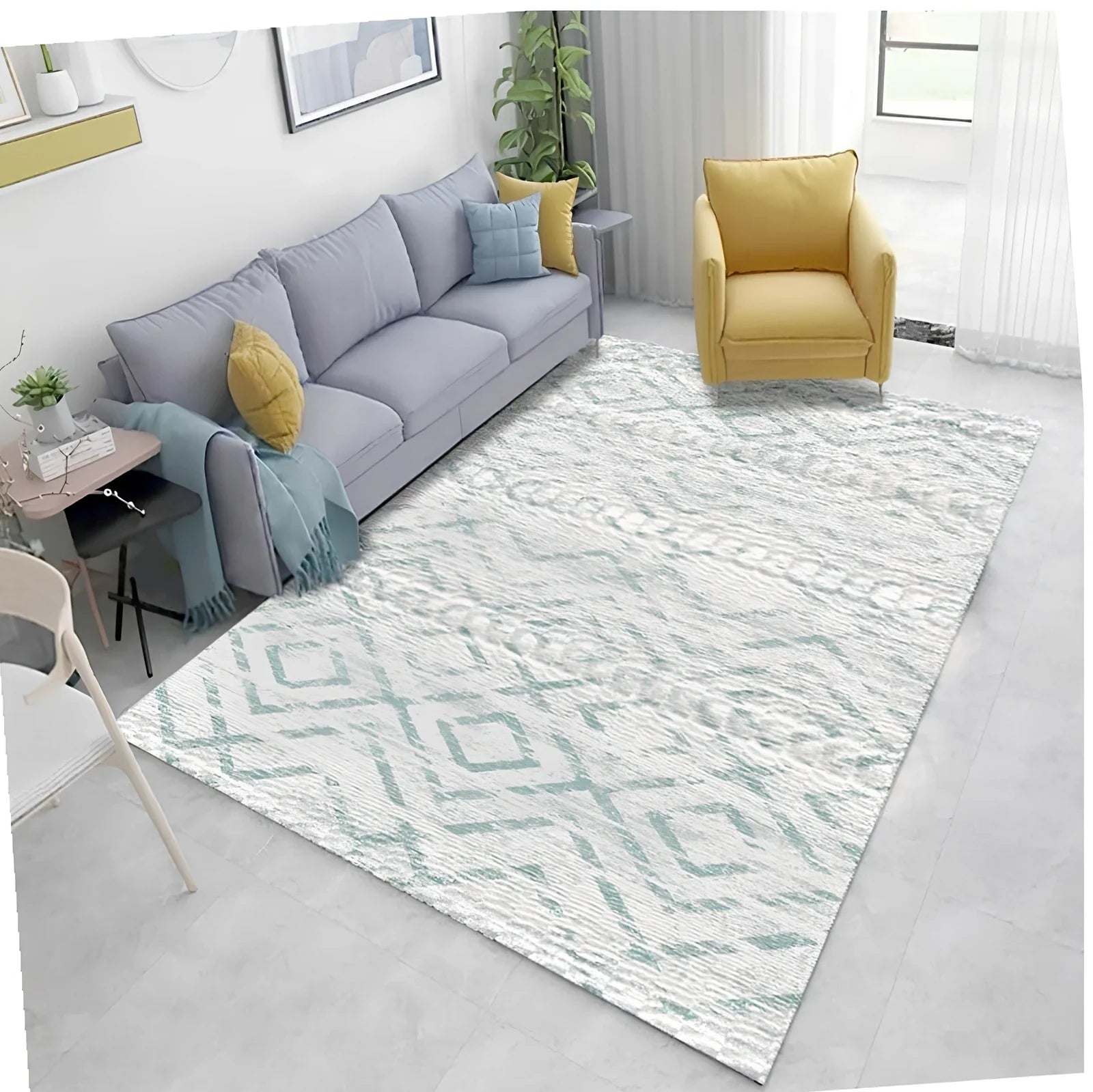 Rectangle carpet in multiple sizes with thickened washable construction