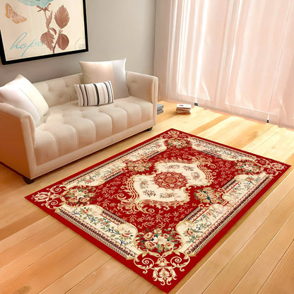 Rectangular soft rug in grey style, 140x200 cm size for living room floor covering with vacuum cleaning compatibility
