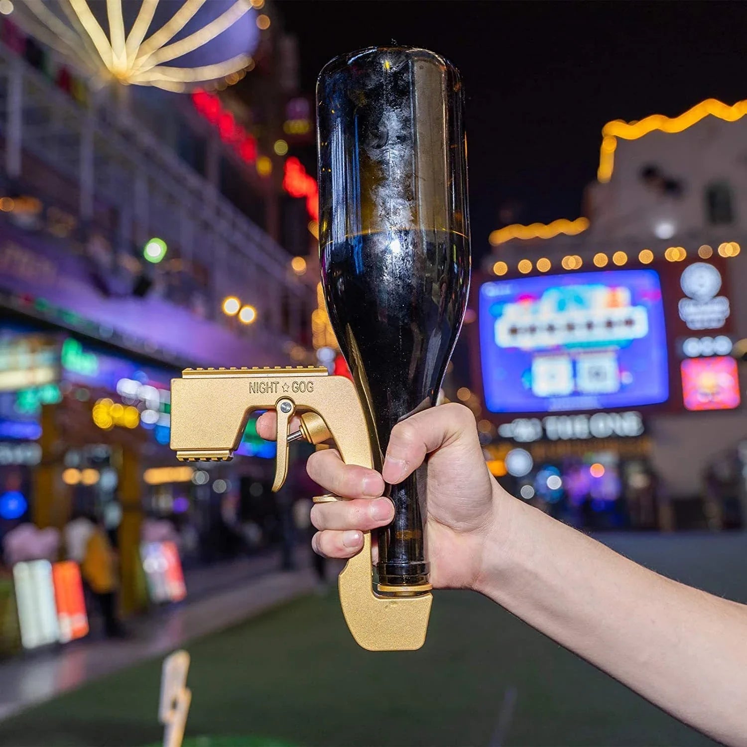 Champagne Bottle Sprayer - A versatile tool that transforms any champagne bottle into a sparkling party trick with its precise spray control and ergonomic design.