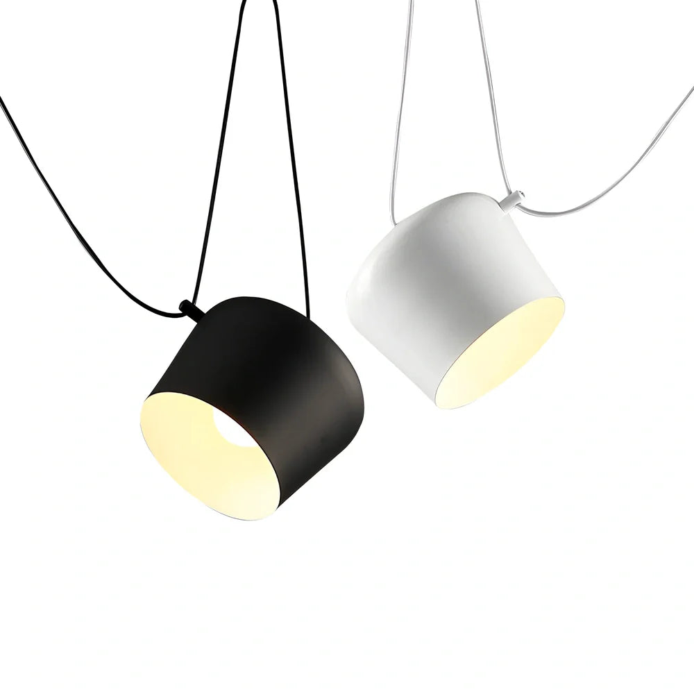 Black aluminium alloy LED fishing line chandelier with cascading design for restaurant lighting