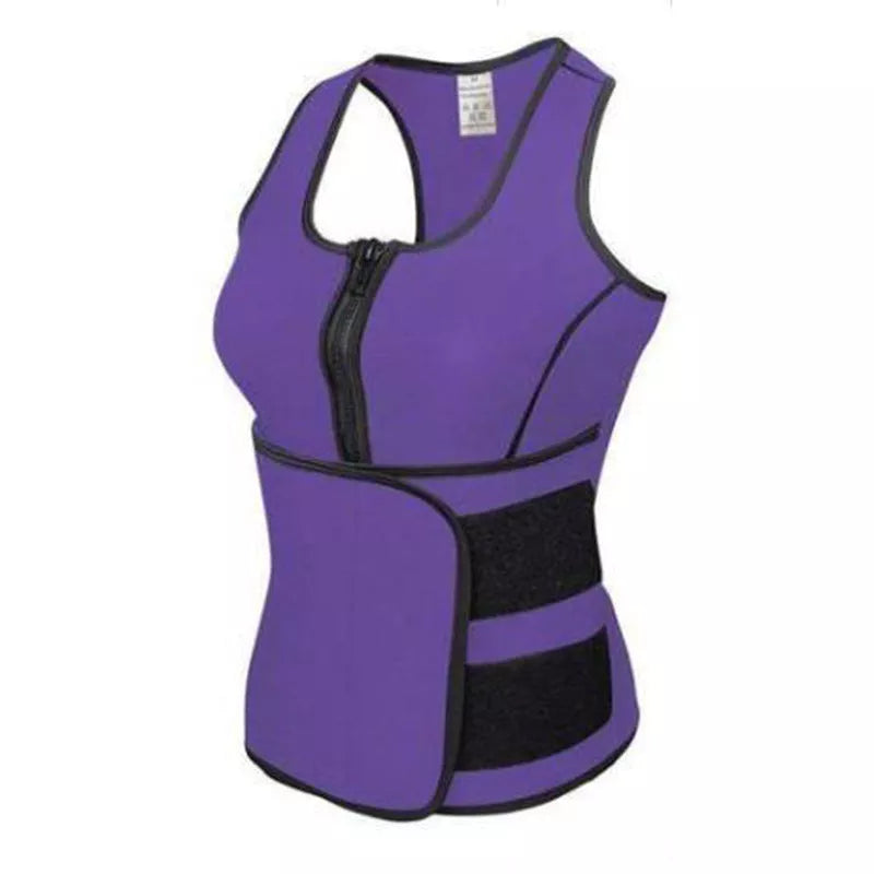 Adjustable waist trainer belt in blue, purple, black, and pink for body shaping and tummy fat burning