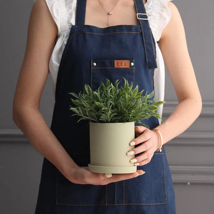 Nordic industrial style ceramic flowerpot with drainage hole for succulents in multiple colours