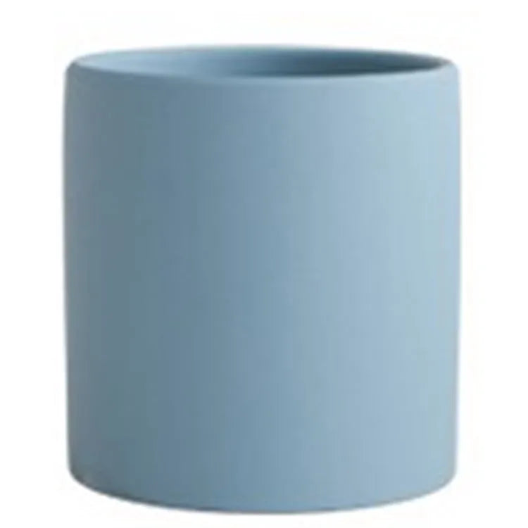 Nordic industrial style ceramic flowerpot with drainage hole for succulents in multiple colours